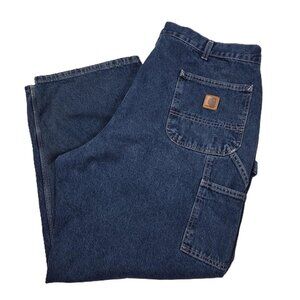 CARHARTT Loose Original Fit Blue Denim Cargo Pants 42x28